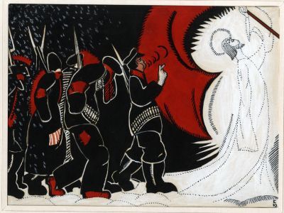 Иллюстрация к поэме А.А. Блока "Двенадцать". Автор: С.И. Юткевич, 1919 год Иллюстрация к поэме А.А. Блока "Двенадцать". Автор: С.И. Юткевич, 1919 год